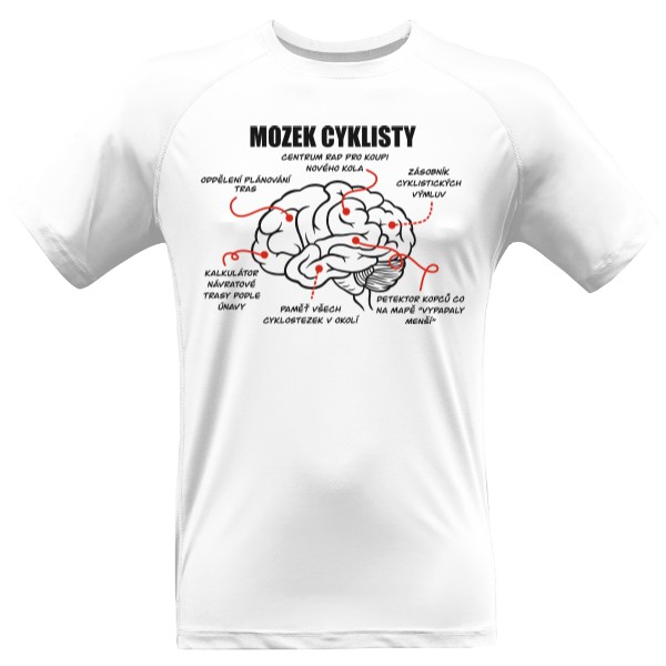 Pánské funkční tričko Premium s potiskem Mozek cyklisty