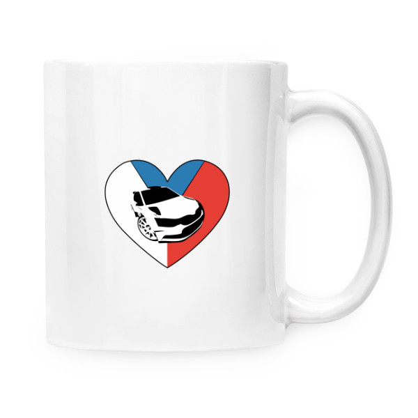 Hrnek malý bílý s potiskem Srdcařský hrnek logo R5